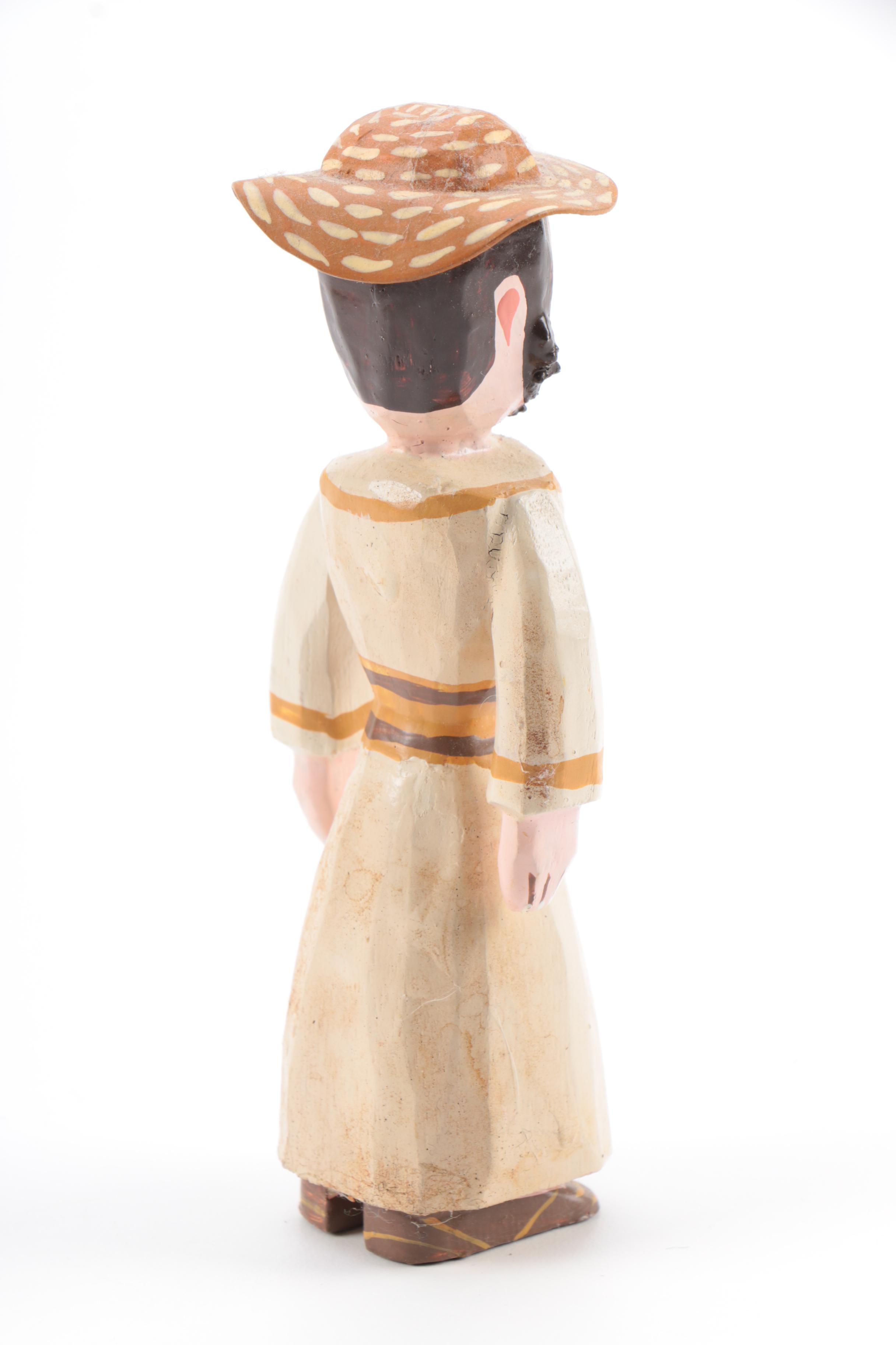 Hand Carved Noah's Ark and Animal Wood Figures