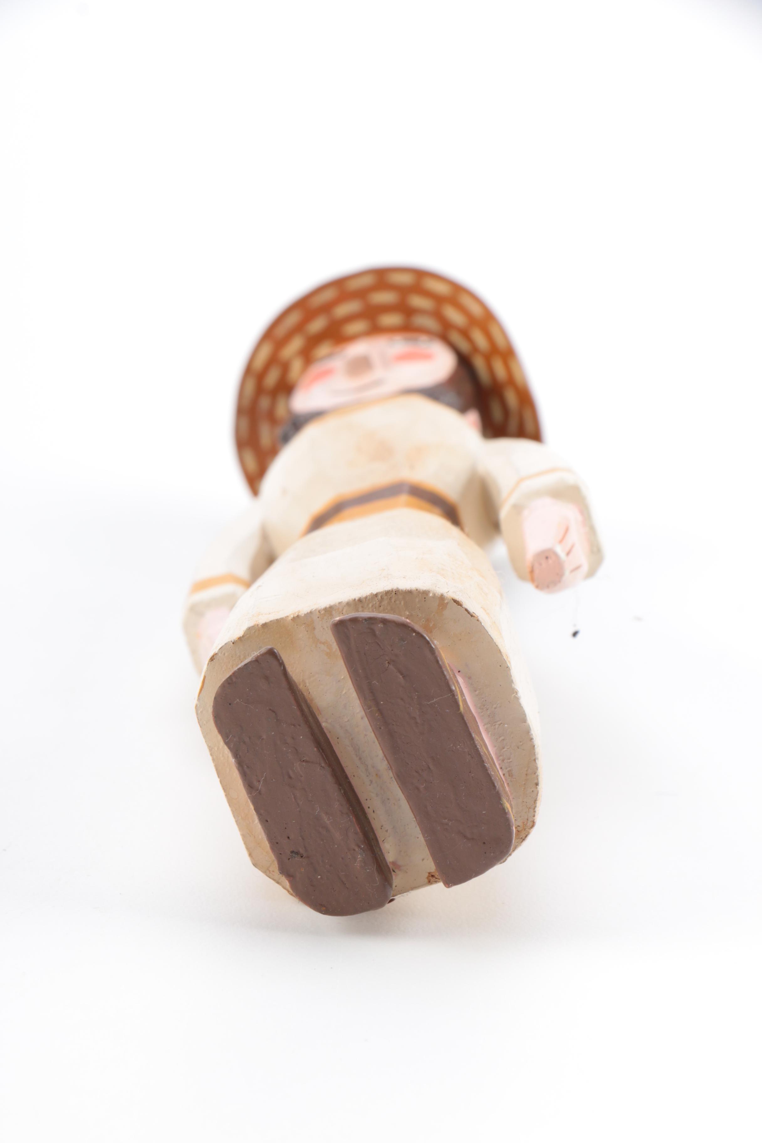 Hand Carved Noah's Ark and Animal Wood Figures