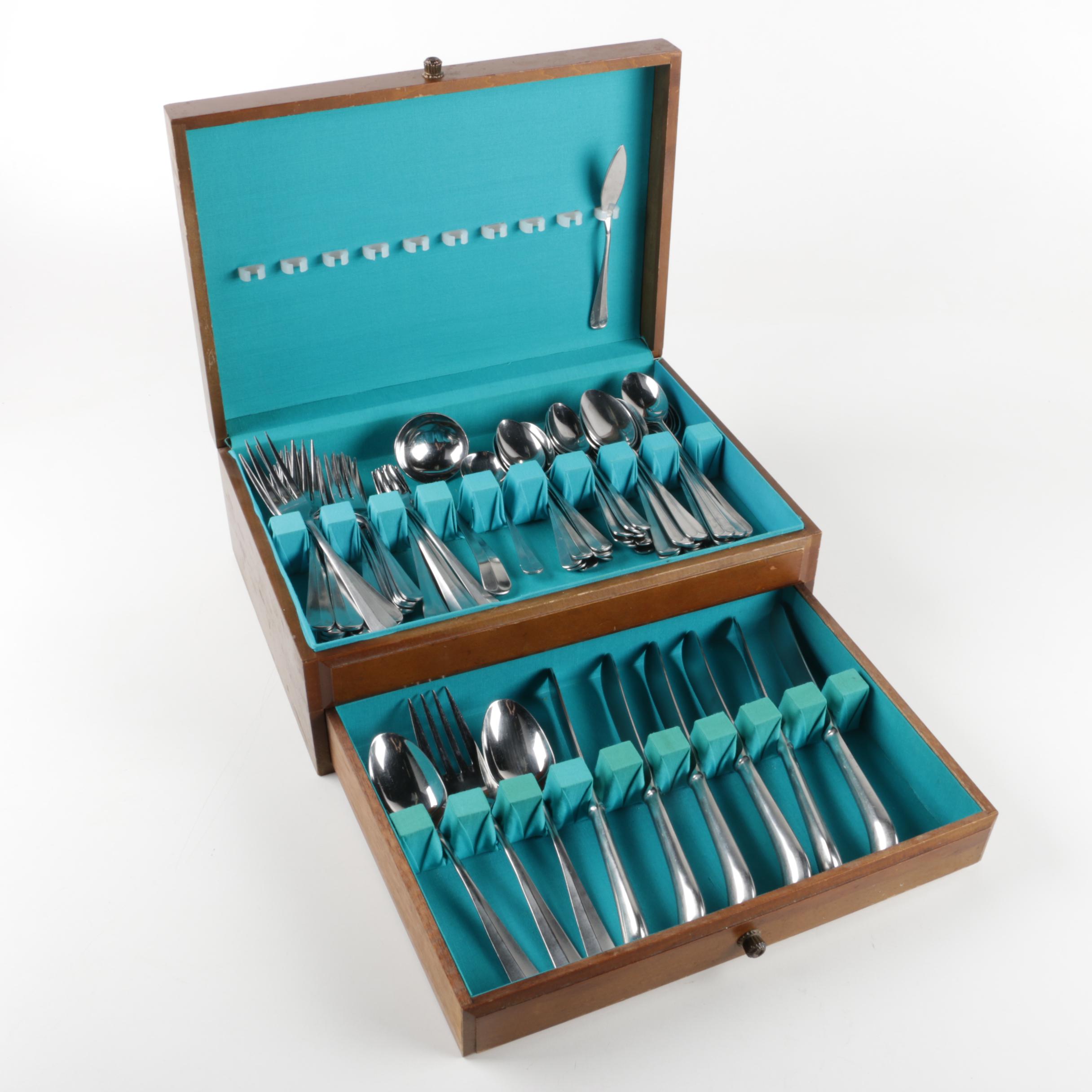 Walco Stainless Steel Flatware with Wooden Case