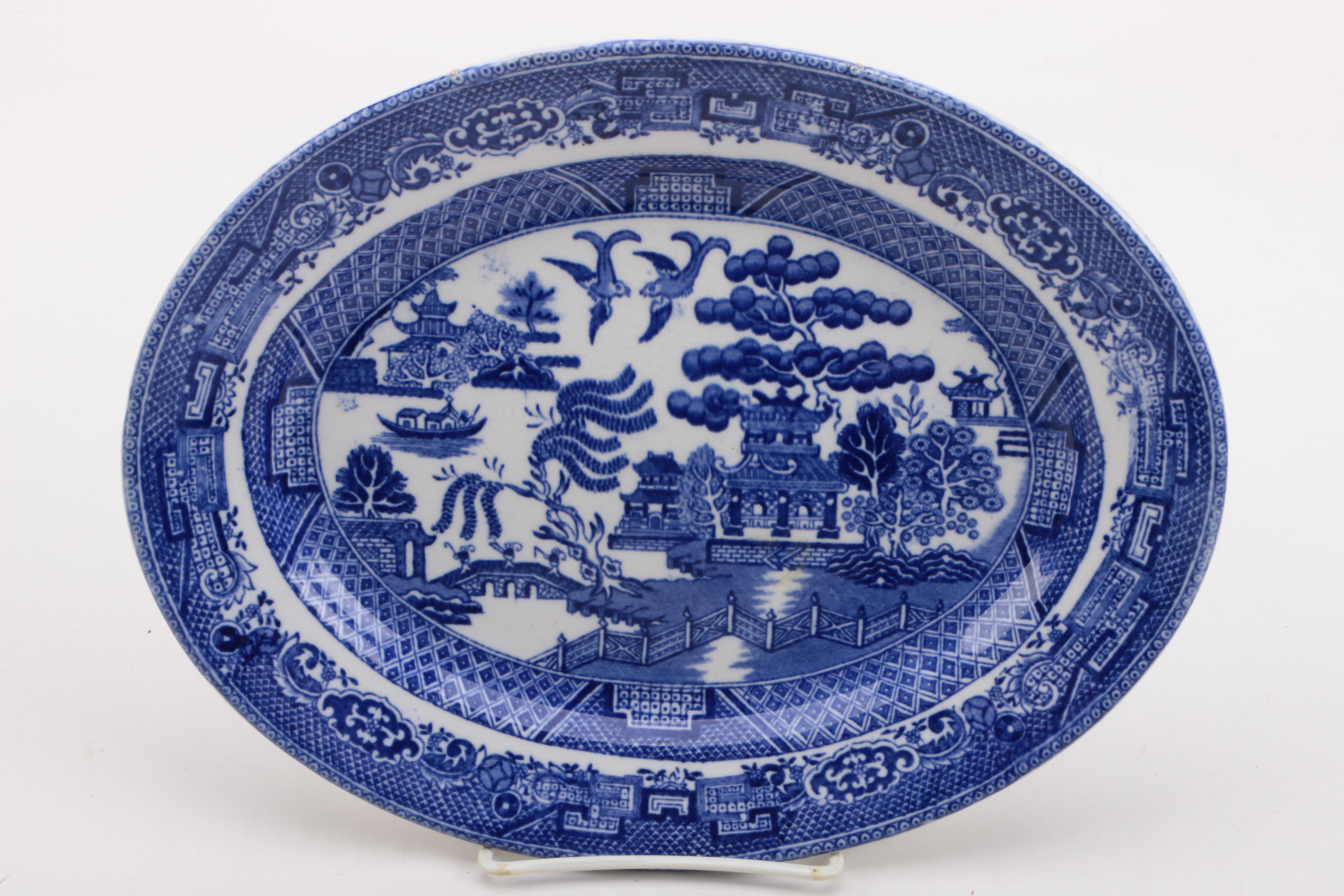 Assortment of Blue and White Tableware including Churchill "Willow"