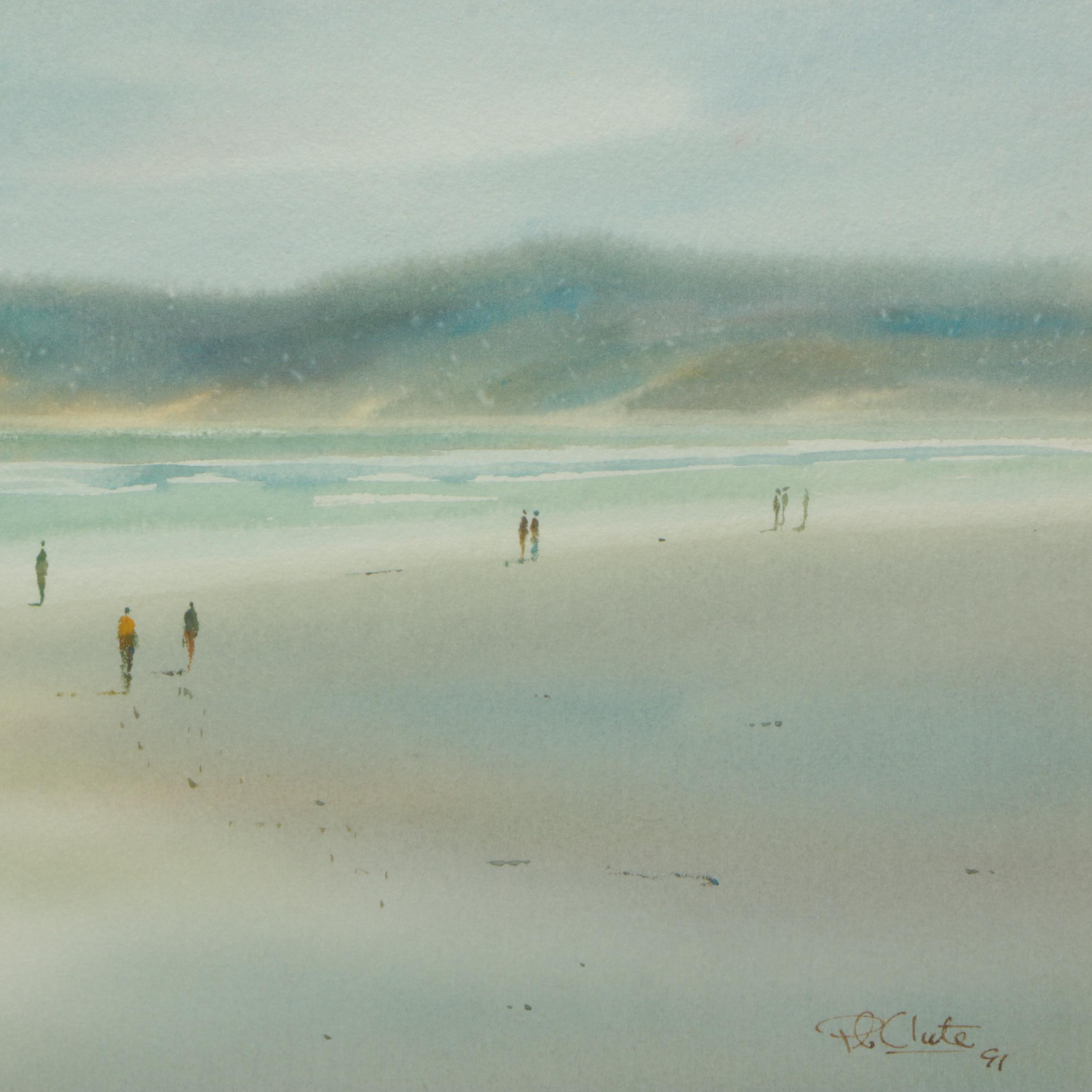 Clute 1991 Watercolor Painting on Paper of Beach Landscape