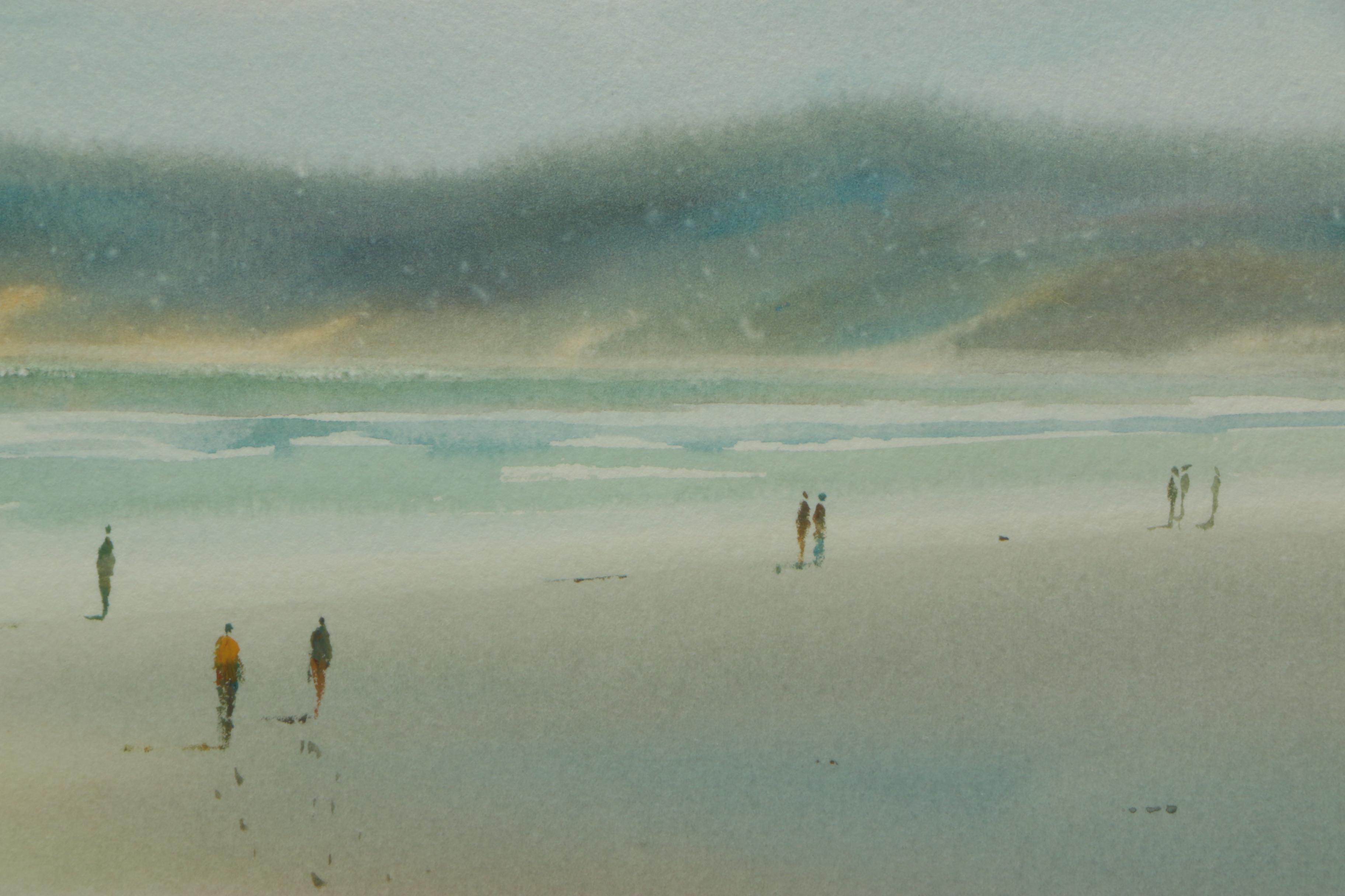 Clute 1991 Watercolor Painting on Paper of Beach Landscape