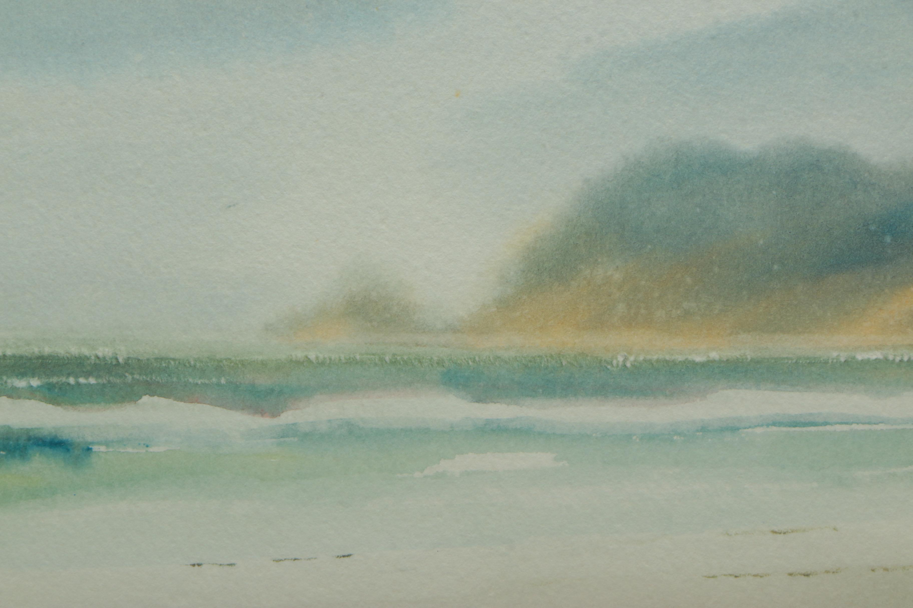 Clute 1991 Watercolor Painting on Paper of Beach Landscape