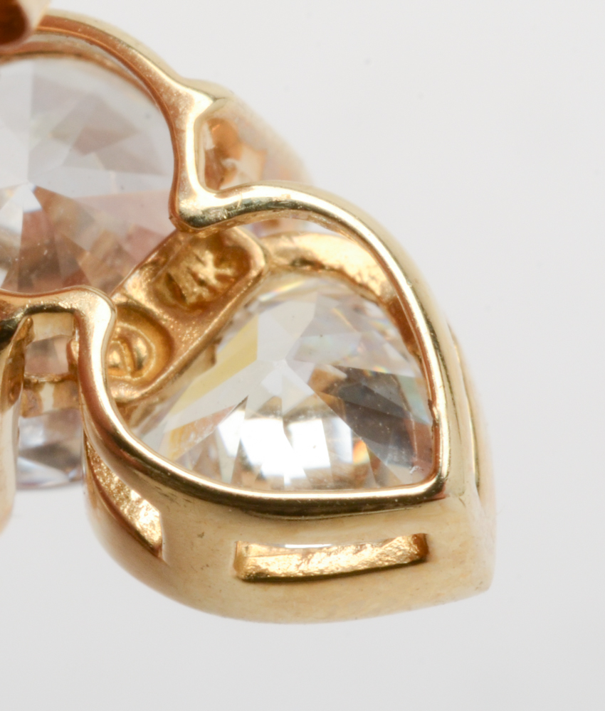 14K Gold and Cubic Zirconia Earrings