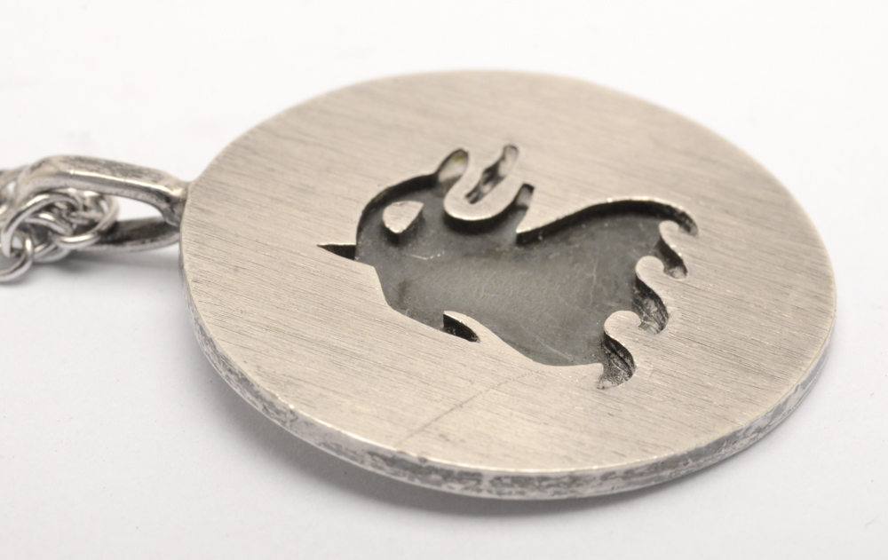 Signed Sterling Silver Zodiac Pendant of Leo