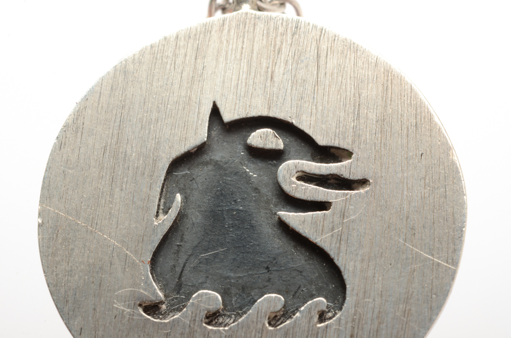 Signed Sterling Silver Zodiac Pendant of Leo