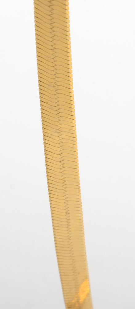 14K Gold Herringbone Chain Necklace