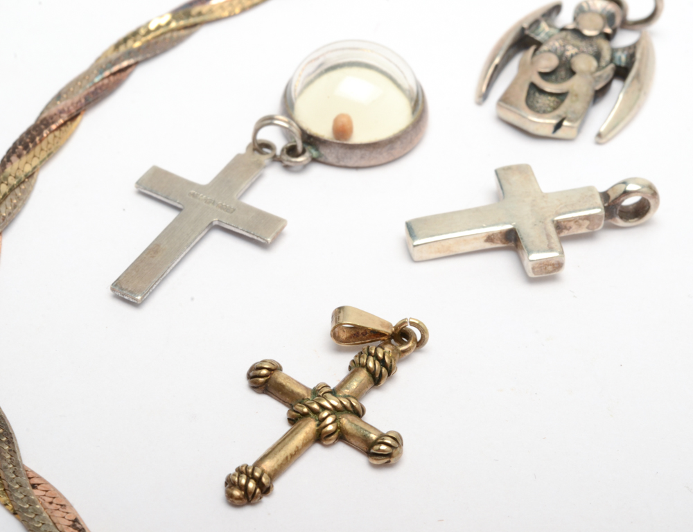 Sterling Silver Jewelry Including Necklace, Bracelets and Charms