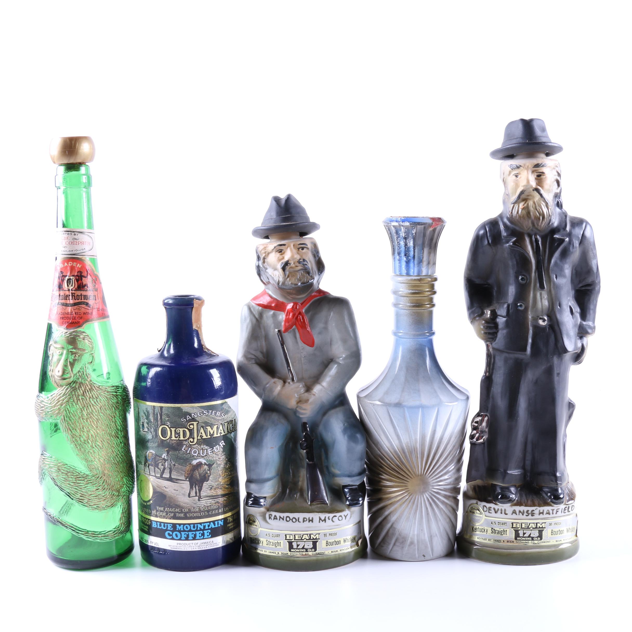 Vintage Liquor Decanters Including Beam