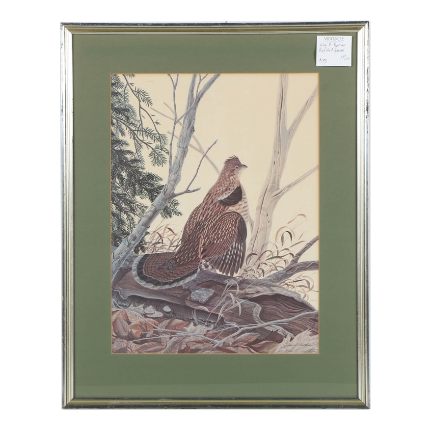 John A. Ruthven Limited Edition Offset Lithograph "Ruffed Grouse"