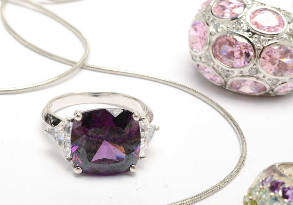 Sterling Silver Jewelry With Colored Stones