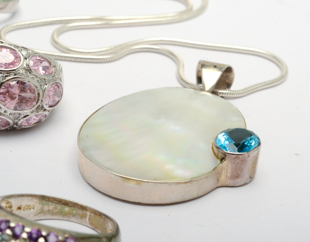 Sterling Silver Jewelry With Colored Stones
