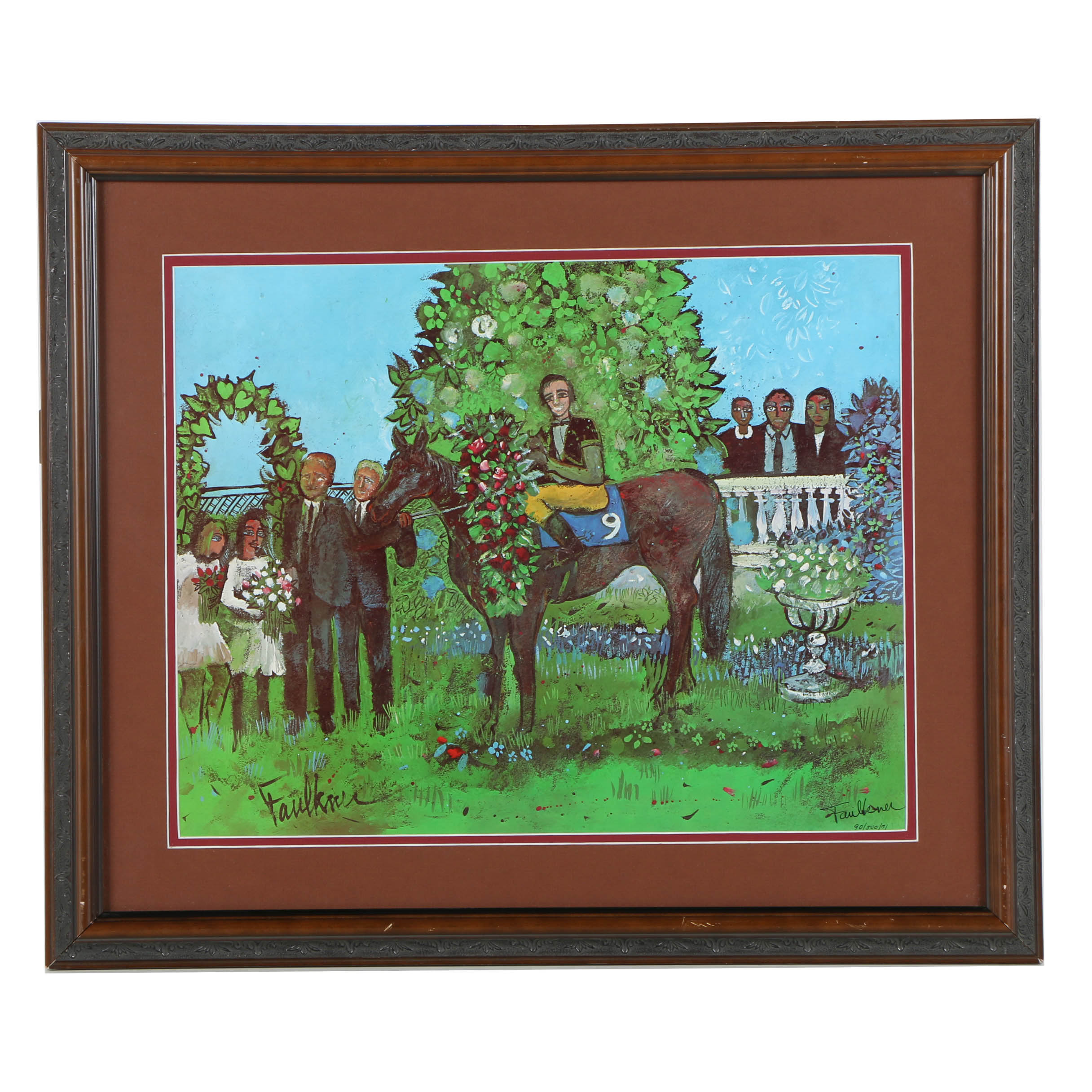 Henry Faulkner Limited Edition Offset Lithograph After "In the Winner's Circle"