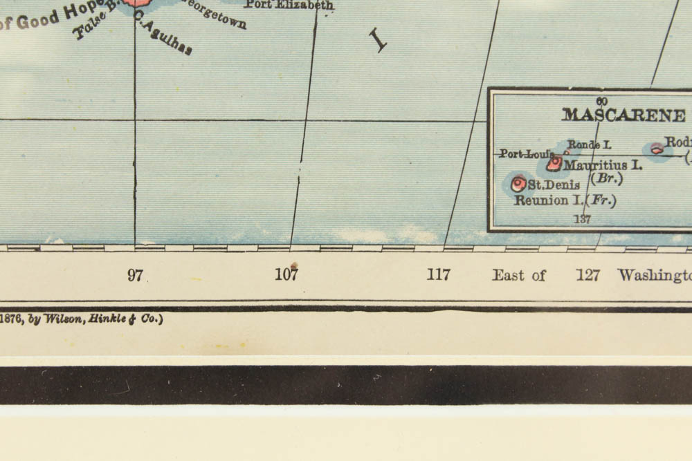 1876 Original Framed Map of Africa