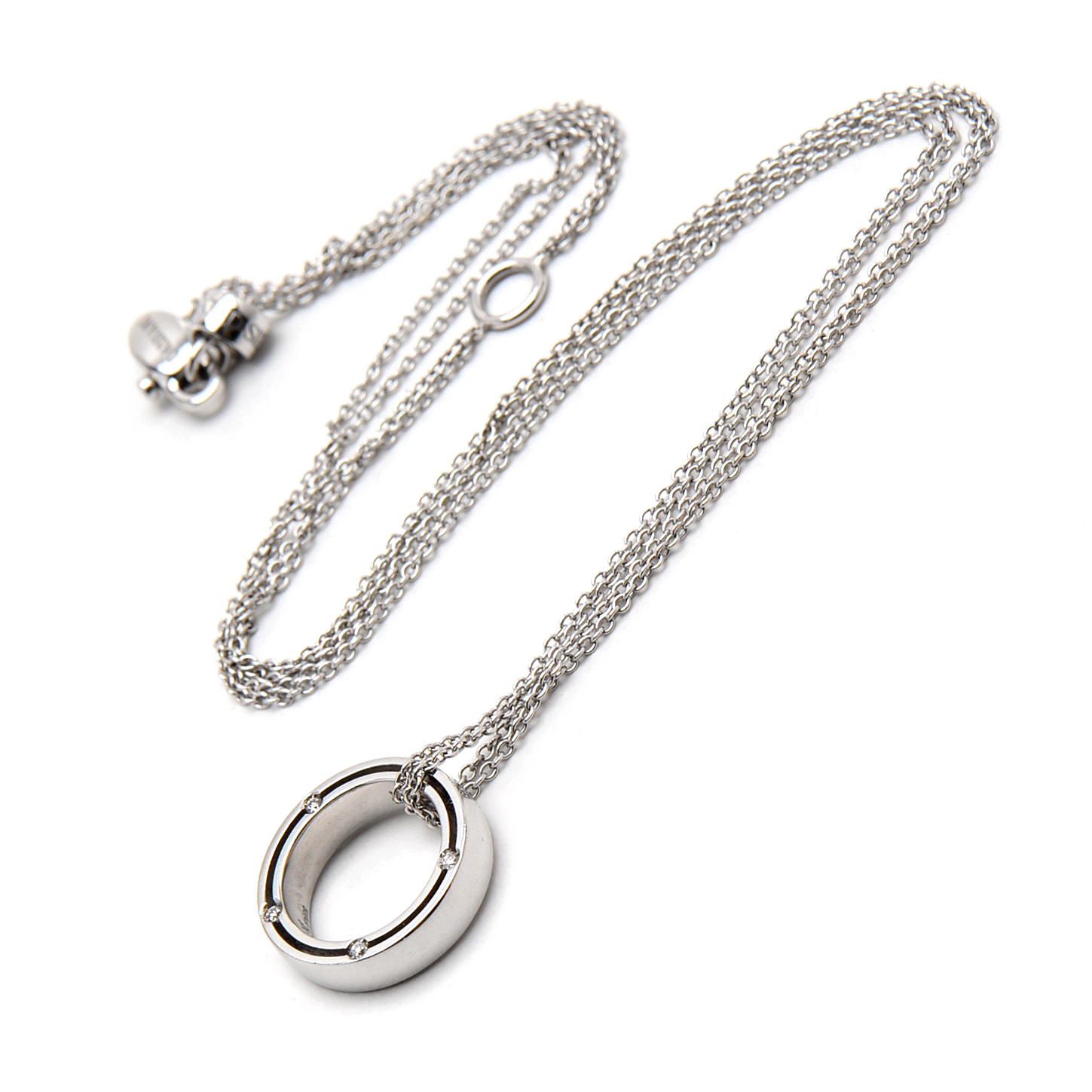 Damiani and Brad Pitt Designed 18K White Gold and Diamond Circle Necklace