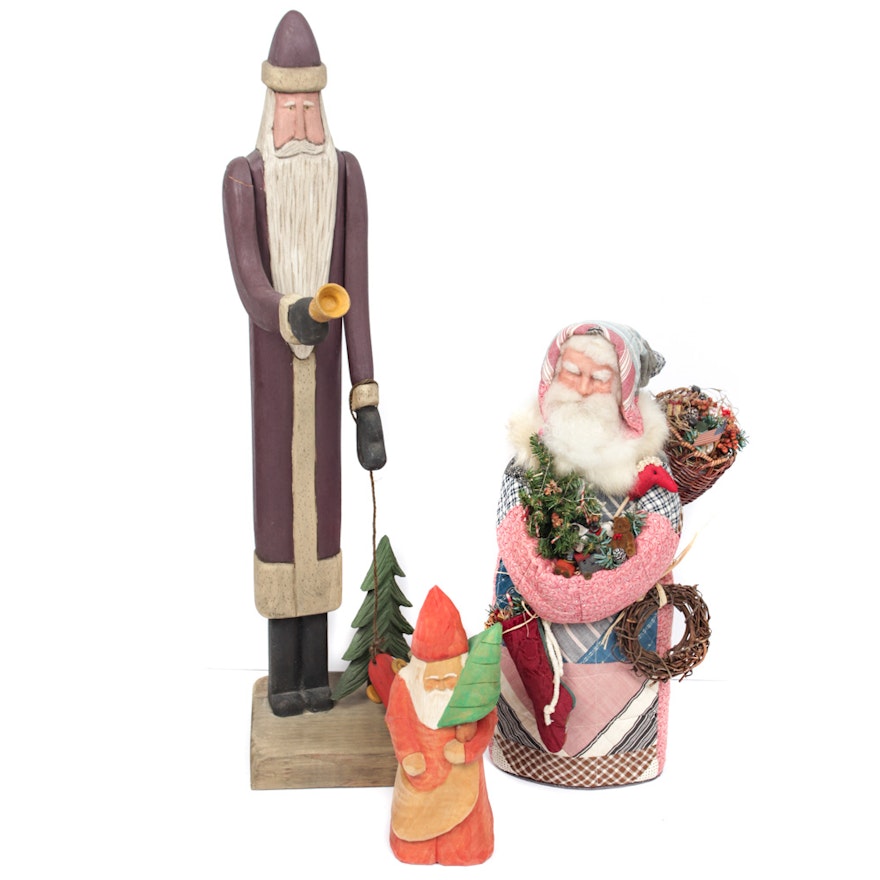 Hand Crafted Santa Claus Figures