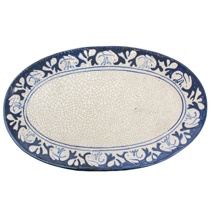 Antique Dedham Pottery Oval Platter