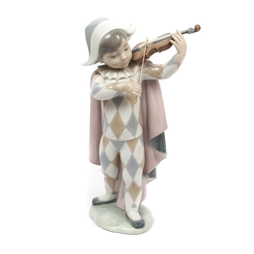 Rare Lladro Figurine "Harlequin with Violin"