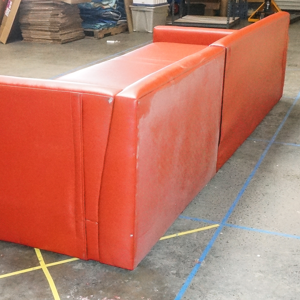 Red Faux Leather Sectional Sofa