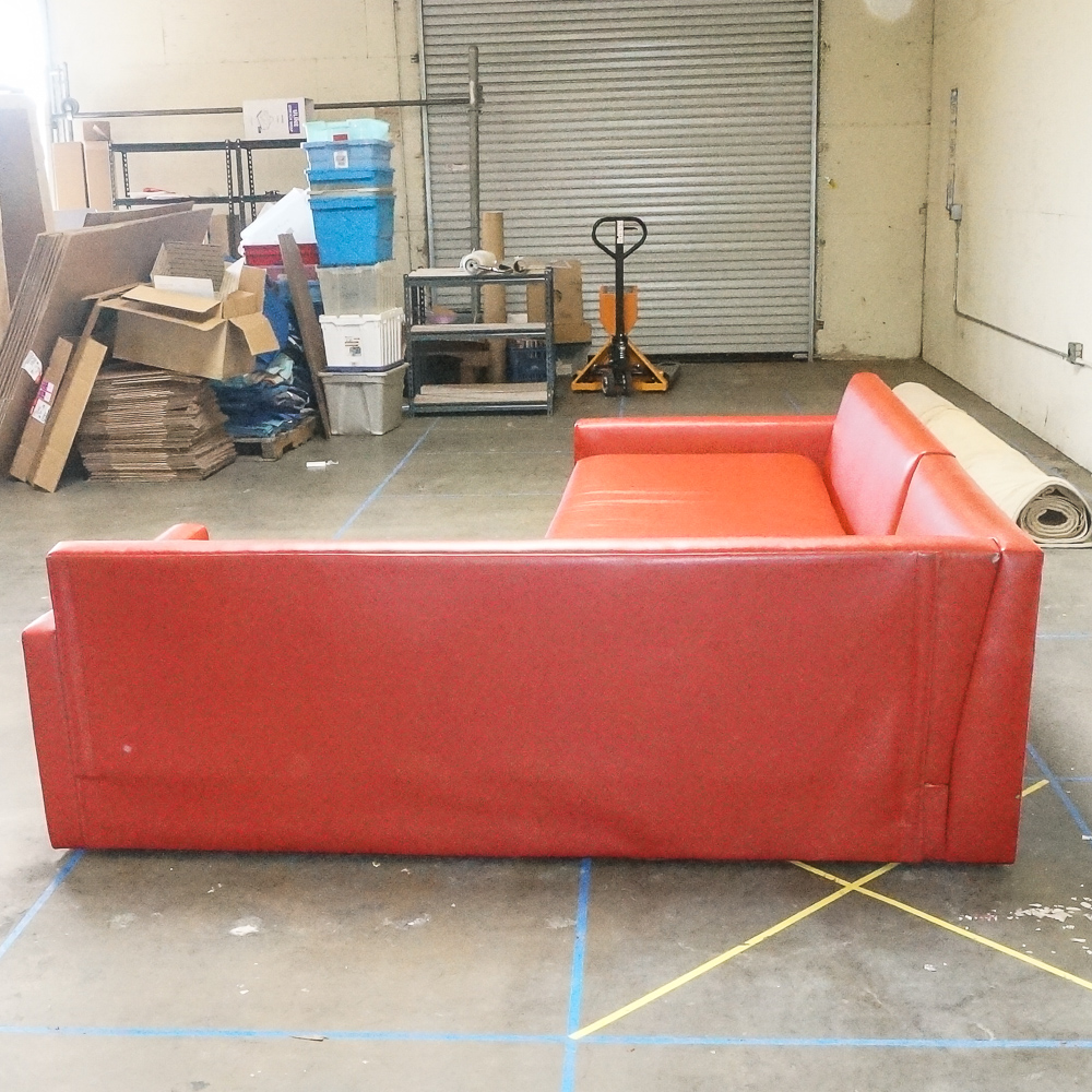 Red Faux Leather Sectional Sofa