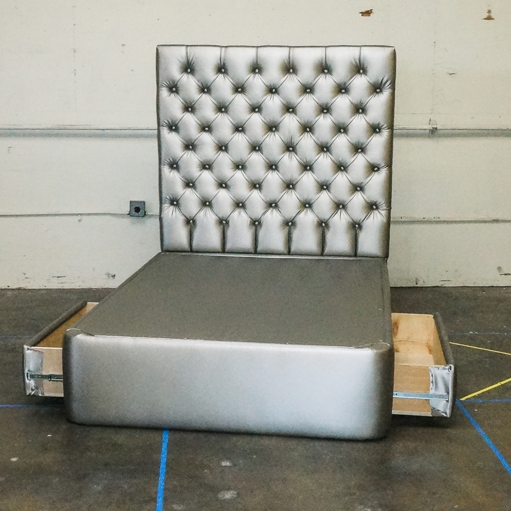 Queen size Bed Frame with Tufted Headboard