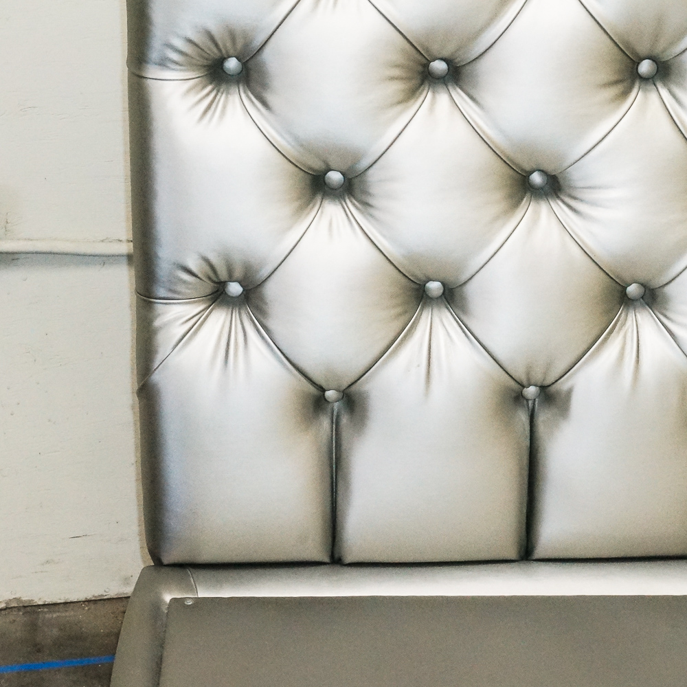 Queen size Bed Frame with Tufted Headboard