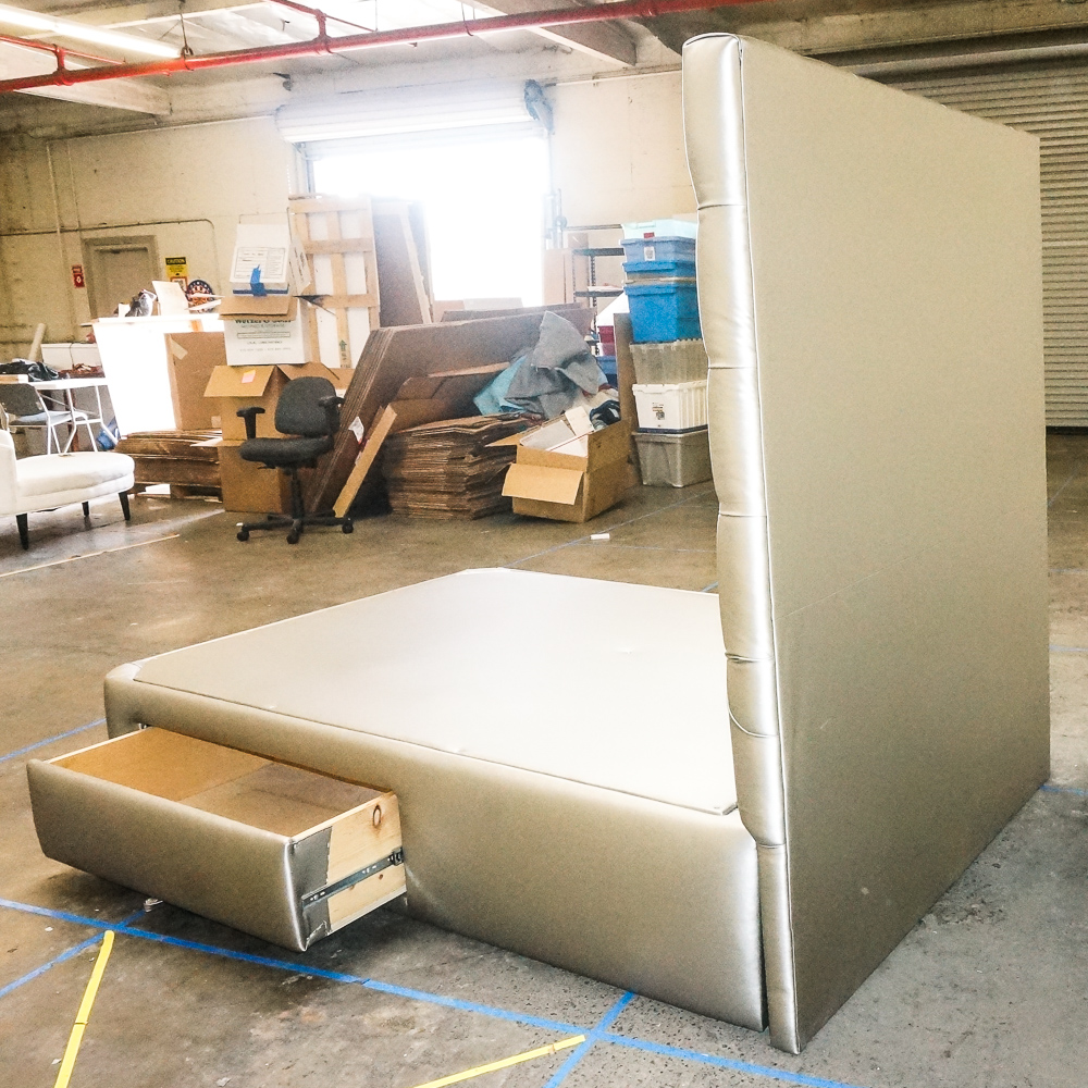 Queen size Bed Frame with Tufted Headboard