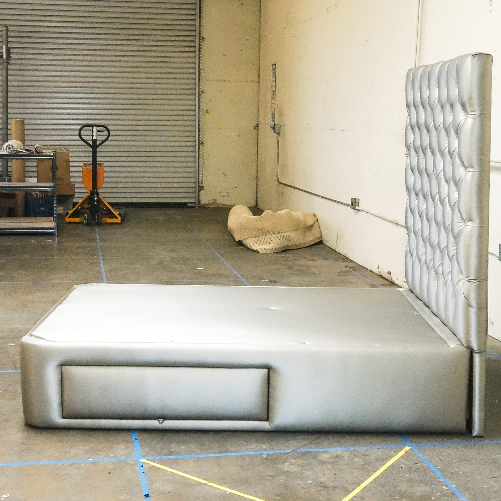 Queen size Bed Frame with Tufted Headboard