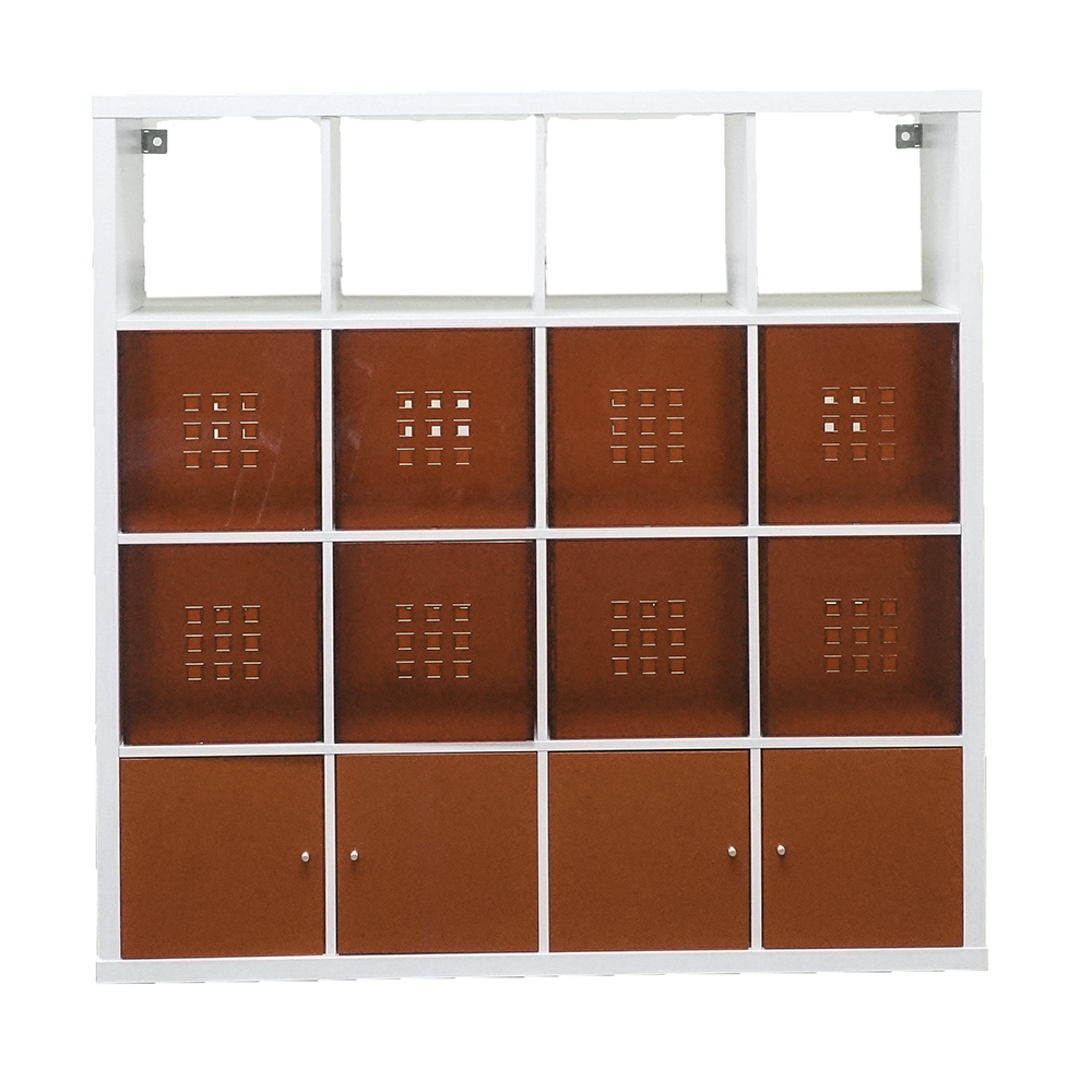 Contemporary White Multi Purpose Shelving Unit with Storage Bins