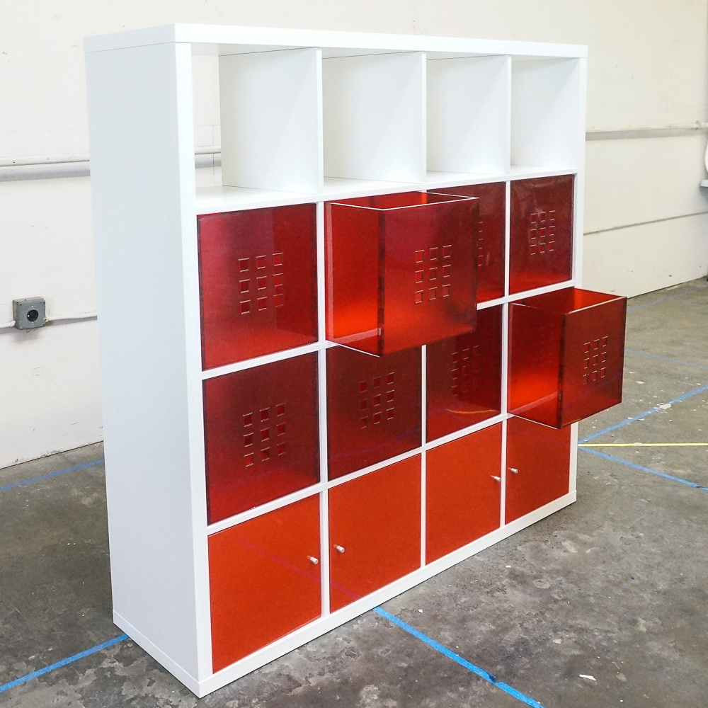 Contemporary White Multi Purpose Shelving Unit with Storage Bins