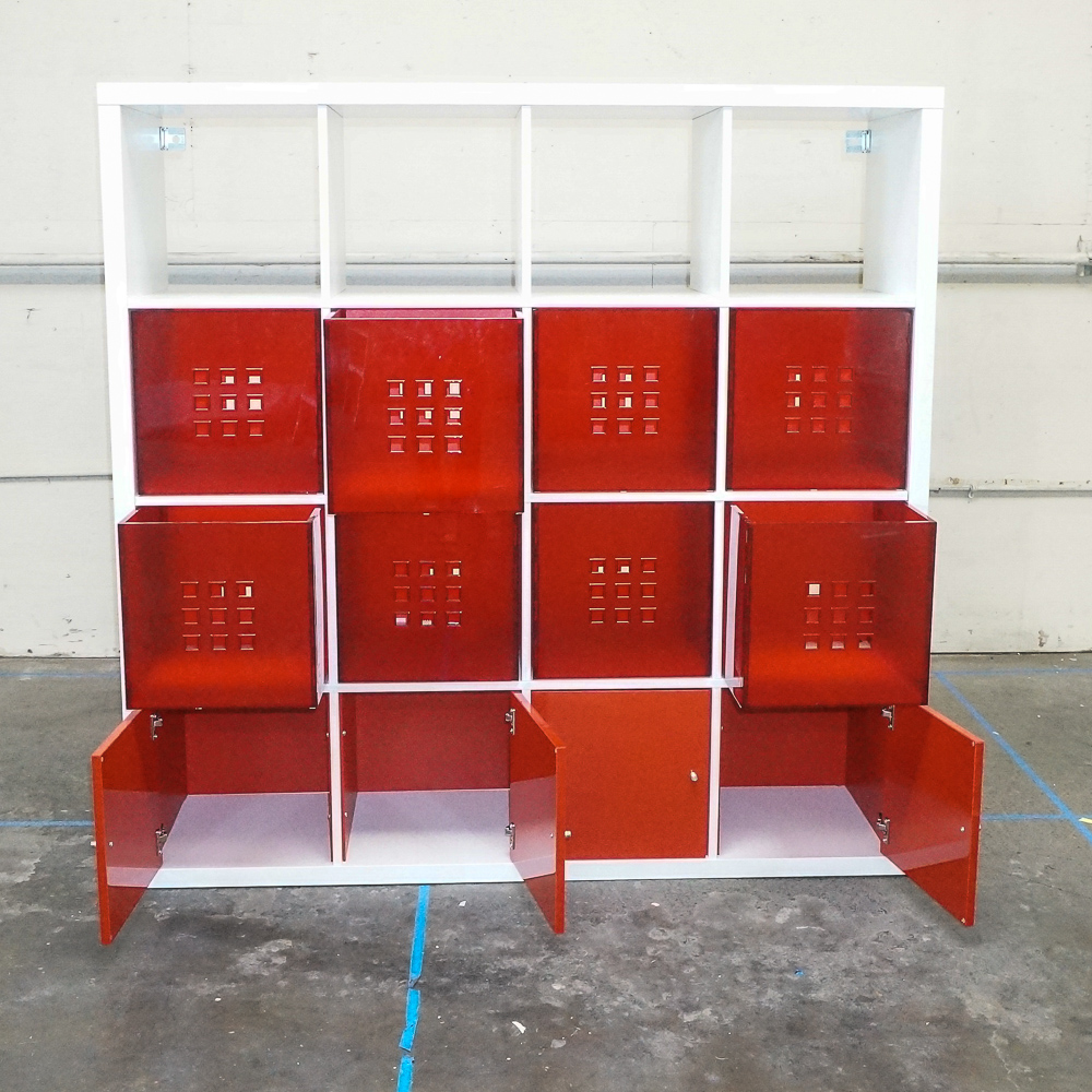 Contemporary White Multi Purpose Shelving Unit with Storage Bins