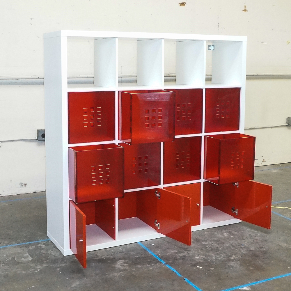 Contemporary White Multi Purpose Shelving Unit with Storage Bins