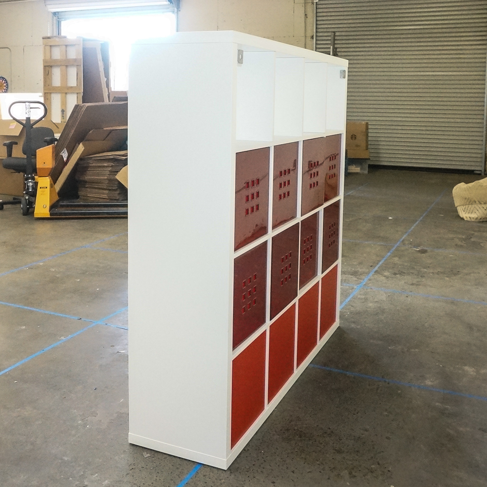 Contemporary White Multi Purpose Shelving Unit with Storage Bins