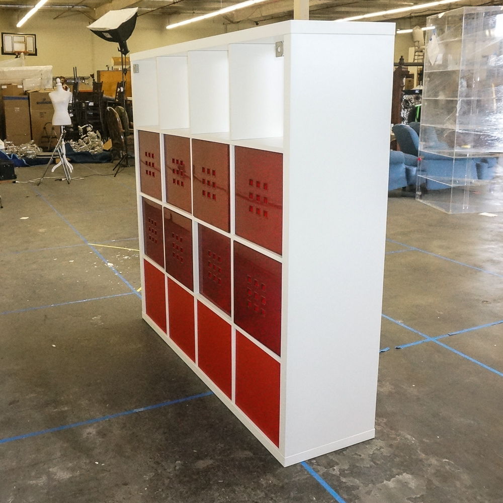 Contemporary White Multi Purpose Shelving Unit with Storage Bins