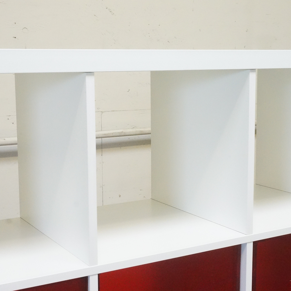 Contemporary White Multi Purpose Shelving Unit with Storage Bins