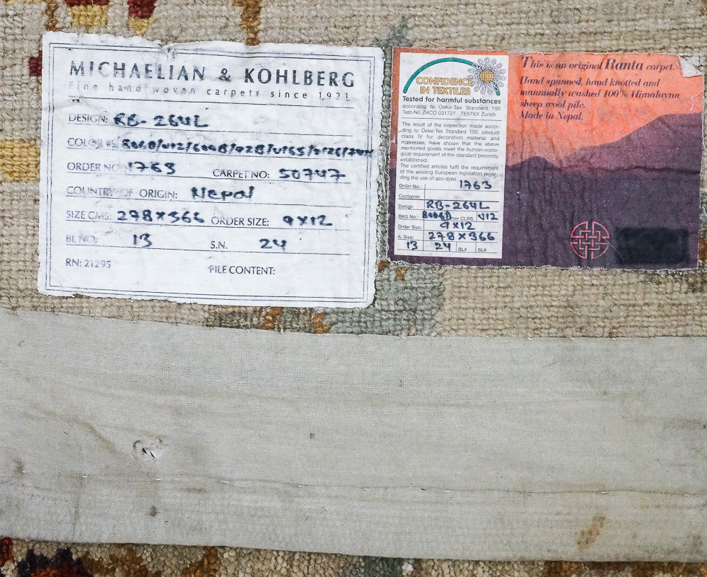 Hand-Knotted Michaelian & Kohlberg Himalayan Wool Area Rug Made in Nepal