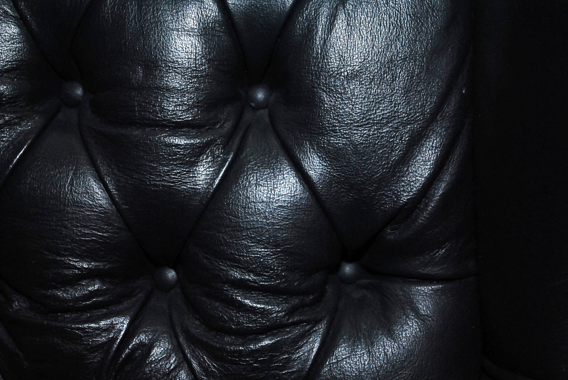 Navy Button Tufted Leather Wingback Chair