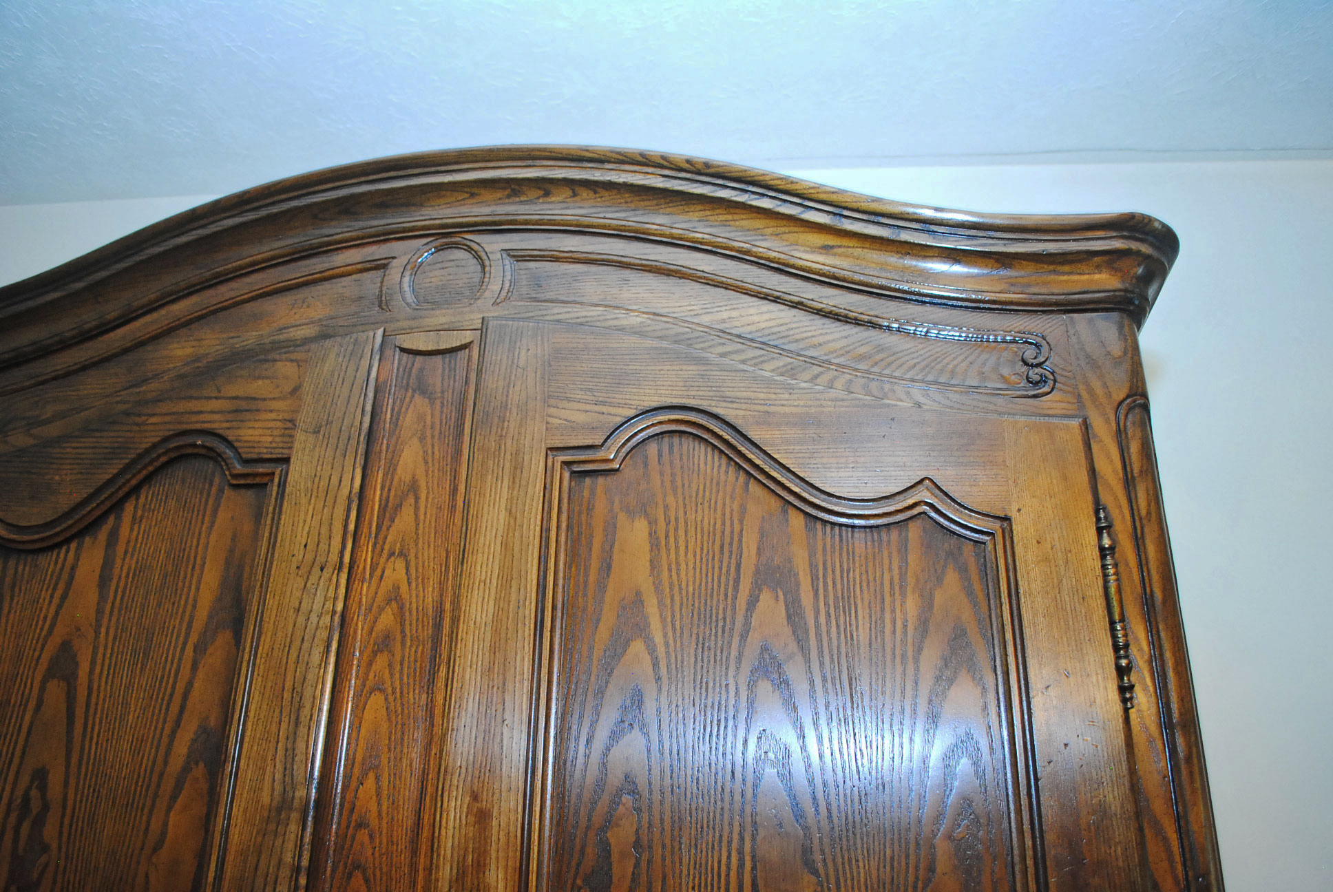 Vintage Louis XV Style Oak Armoire by Baker Furniture