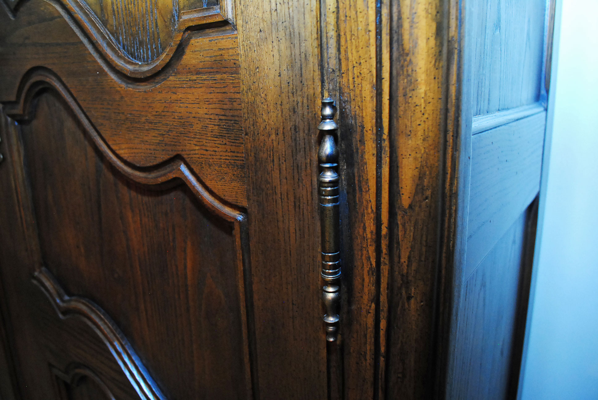 Vintage Louis XV Style Oak Armoire by Baker Furniture