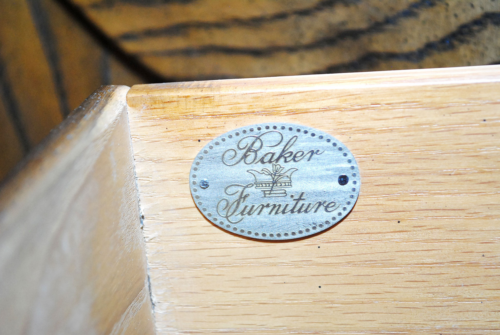 Vintage Louis XV Style Oak Armoire by Baker Furniture