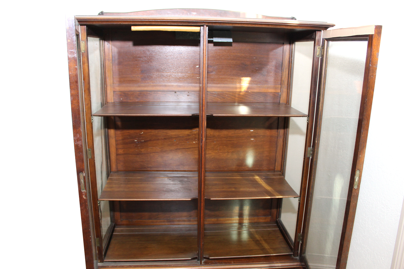 Antique Queen Anne Mahogany China Cabinet