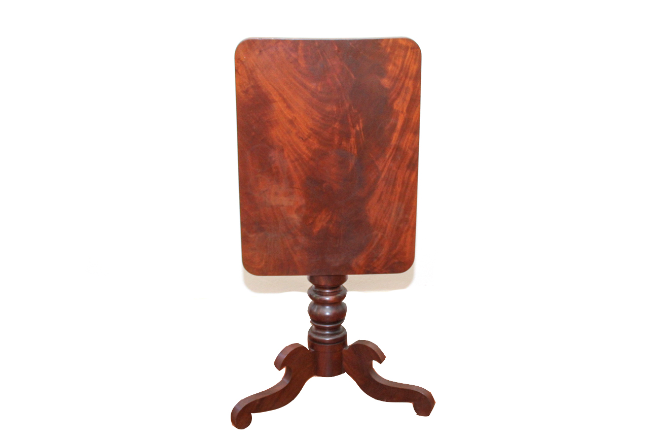 Antique Flame Mahogany Tilt-Top Table