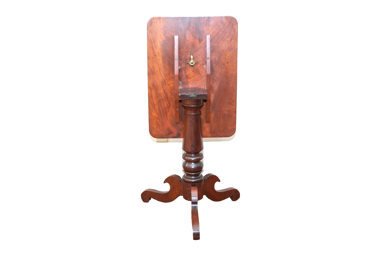 Antique Flame Mahogany Tilt-Top Table
