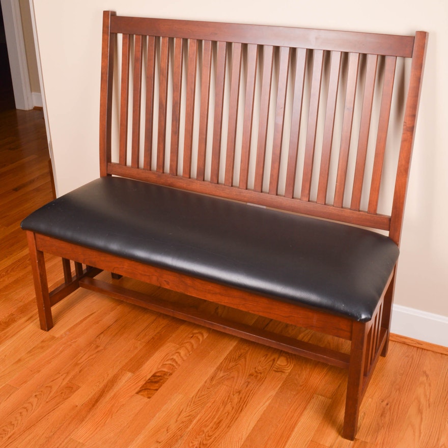 Amish Handcrafted High-Back Bench