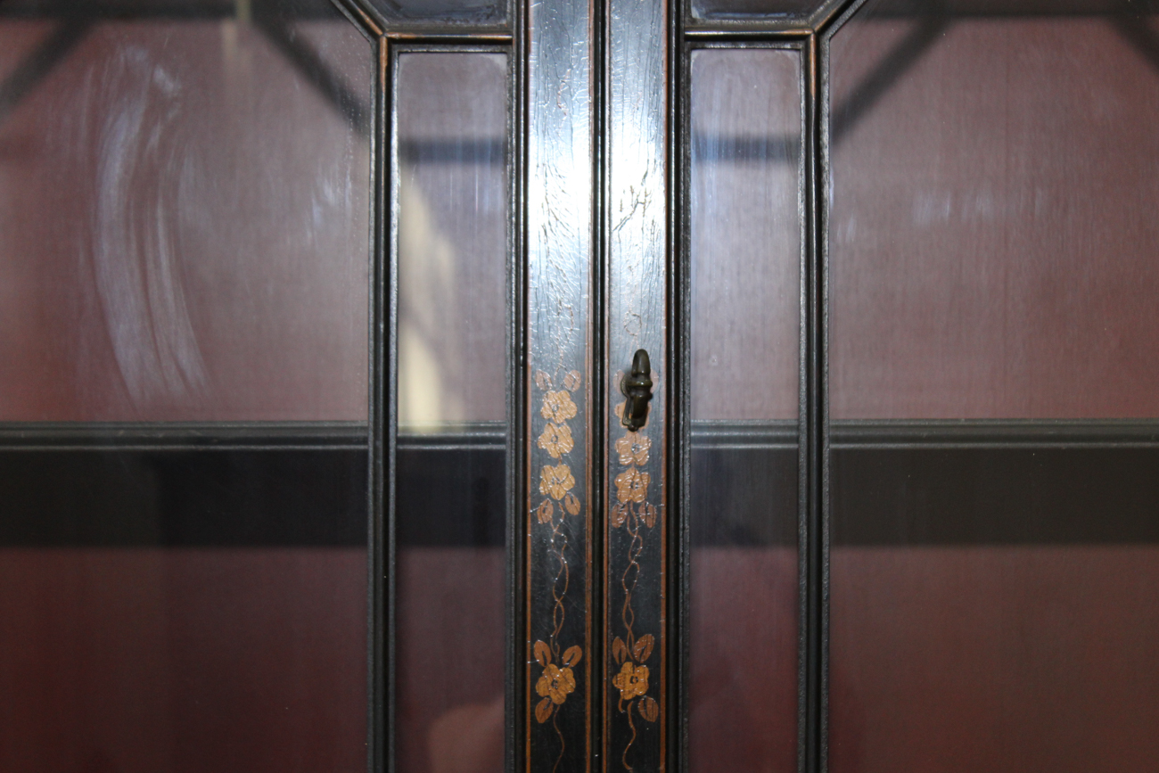 Vintage Hand-Painted Chinoiserie Breakfront Secretary by Union National