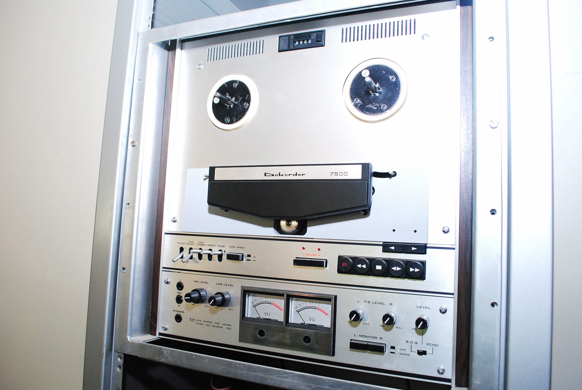 Dokorder Reel-to-Reel Tape Recorder, Shure Mixer and Component Cabinet