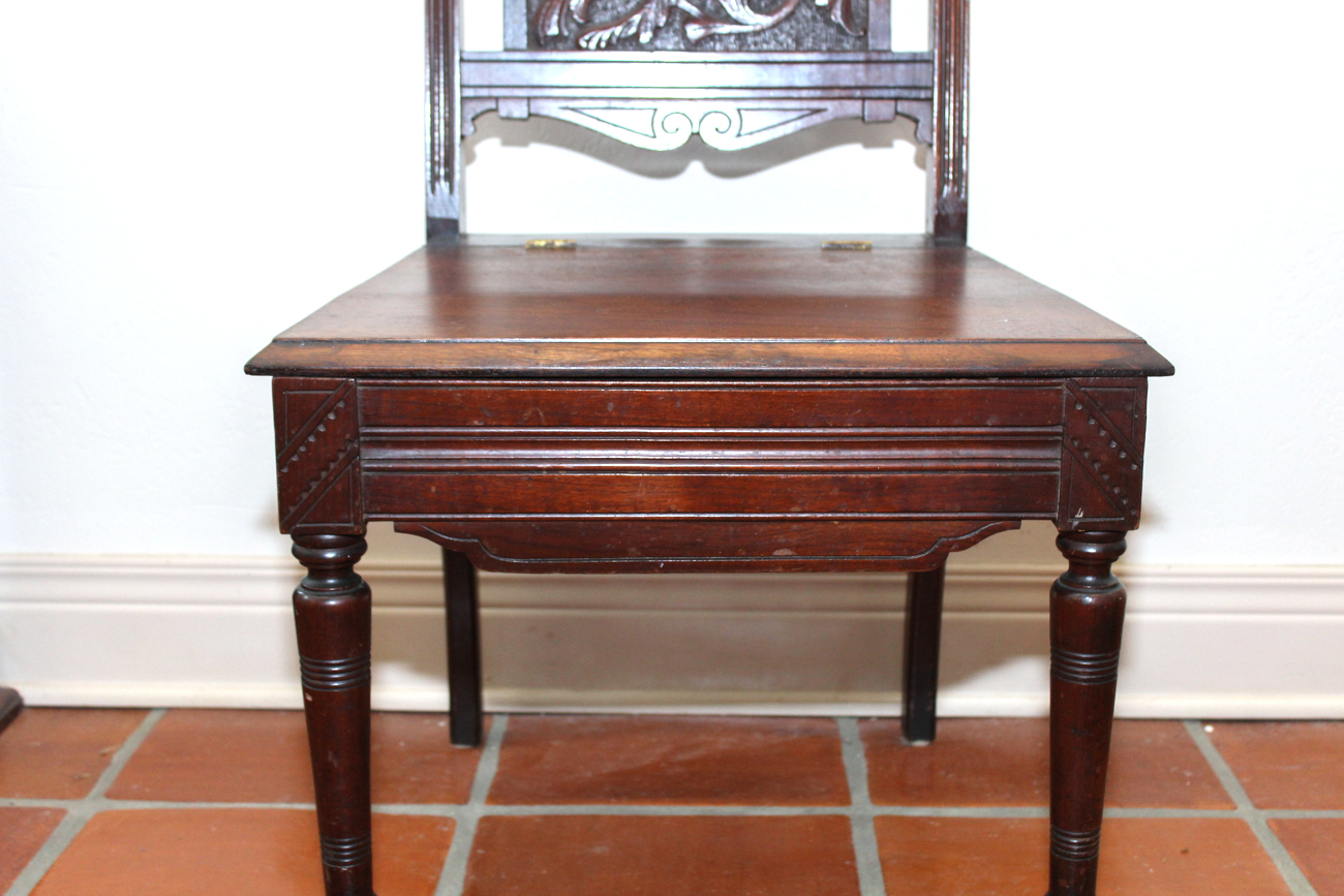 Antique Walnut Commode Chair