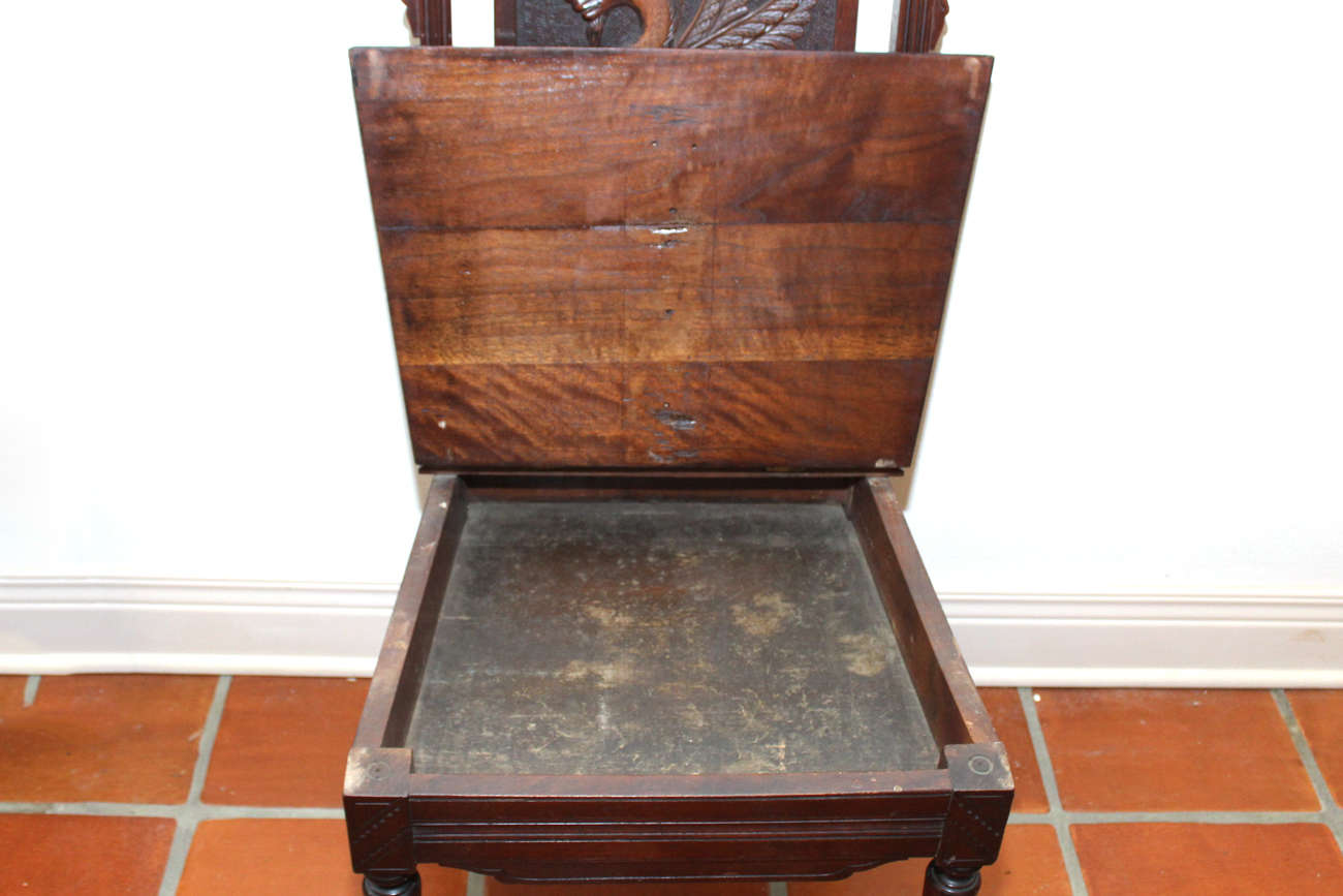 Antique Walnut Commode Chair