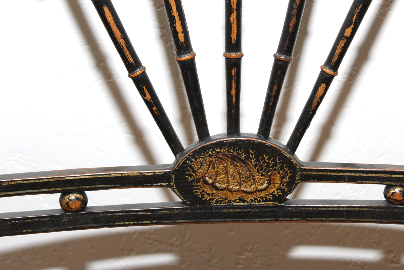 Antique Painted Chair With Rush Seat