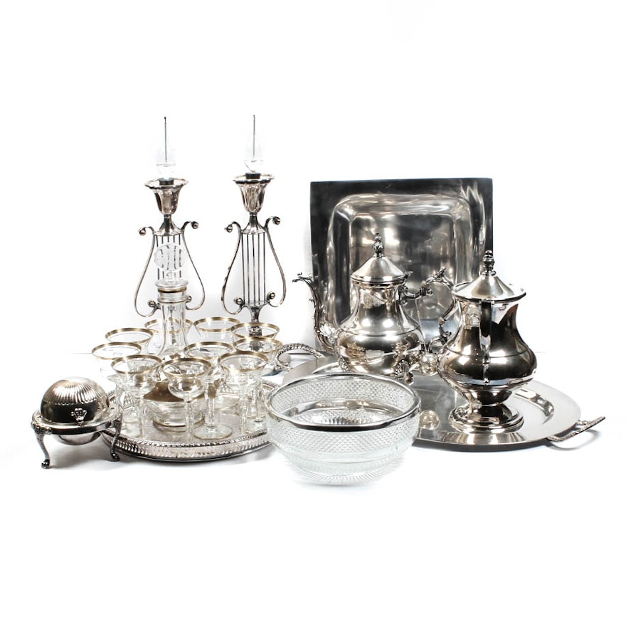 Assortment of Silver Plate Tableware Including International Silver Co.